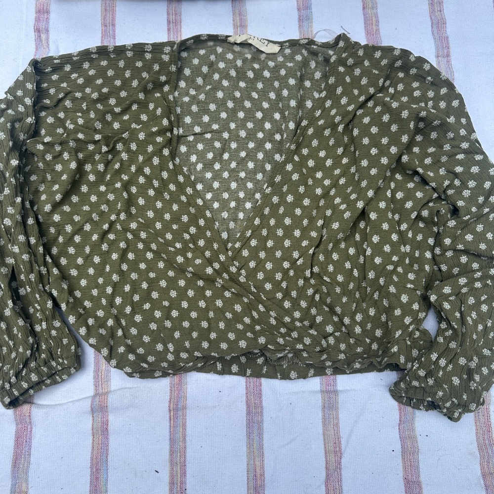 Audrey Olive Floral Blouse